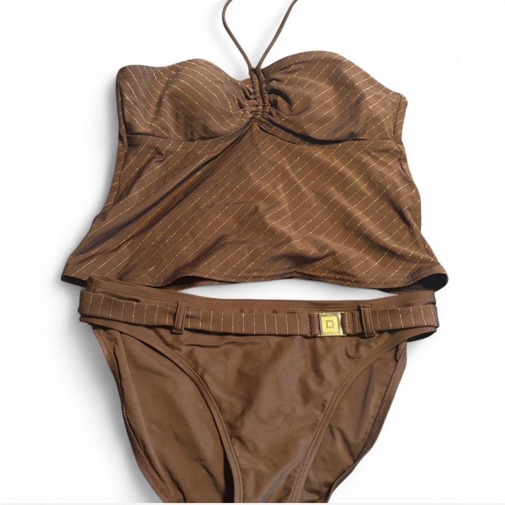 Isaac Mizrahi Chocolate Brown Bikini Set